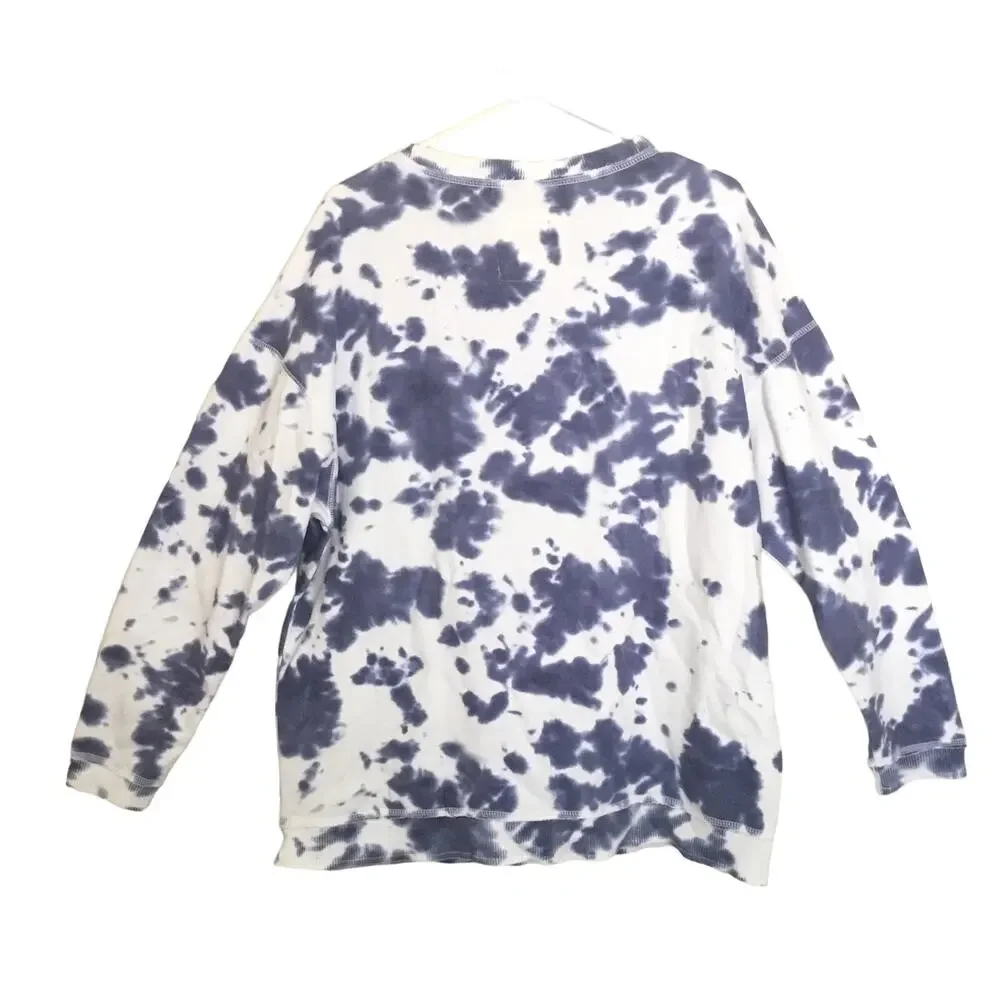 Hollister Co. Men's Blue and White Crewneck Sweatshirt